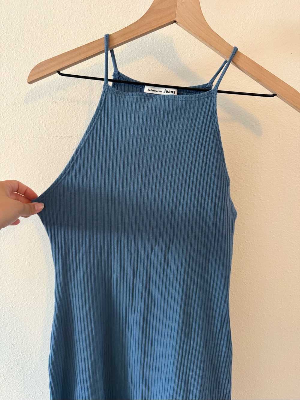 Reformation Blue Ribbed Dress